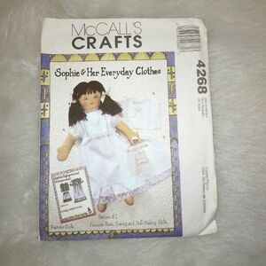 MCCALL'S  4268 Sophie Collection, night gown, underwear, fits most 18" doll